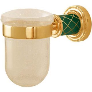 Стакан для зубных щёток Boheme Murano 10904-GR-G золото/бирюзовый